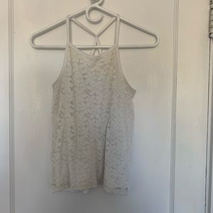 flower detailed white tank top
